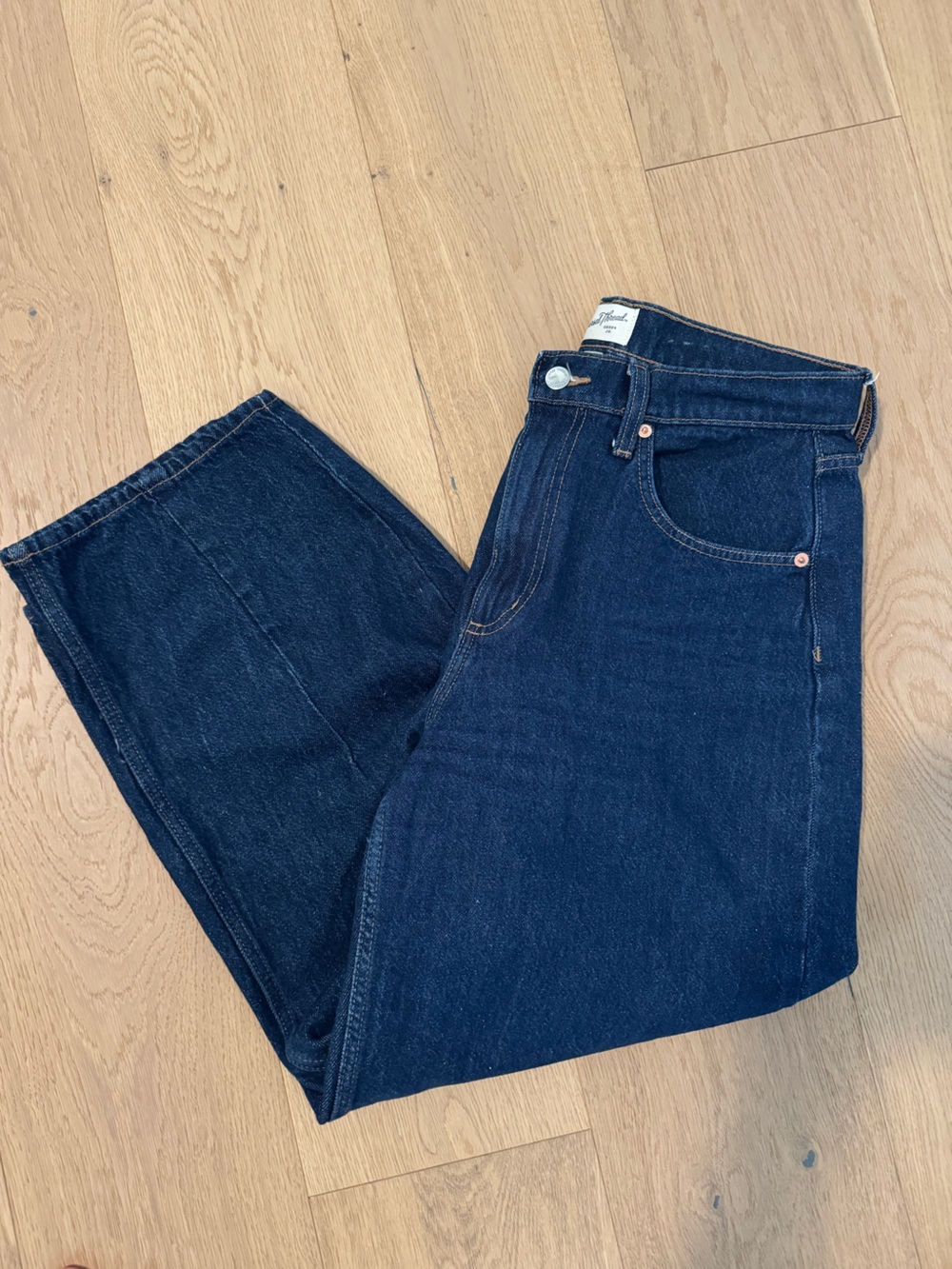 Universal Thread Women's Dark Indigo High Rise Easy Barrel Jeans